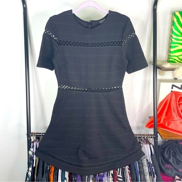 TopShop Black Cutout Fit n Flare Dress - Picture 1 of 6